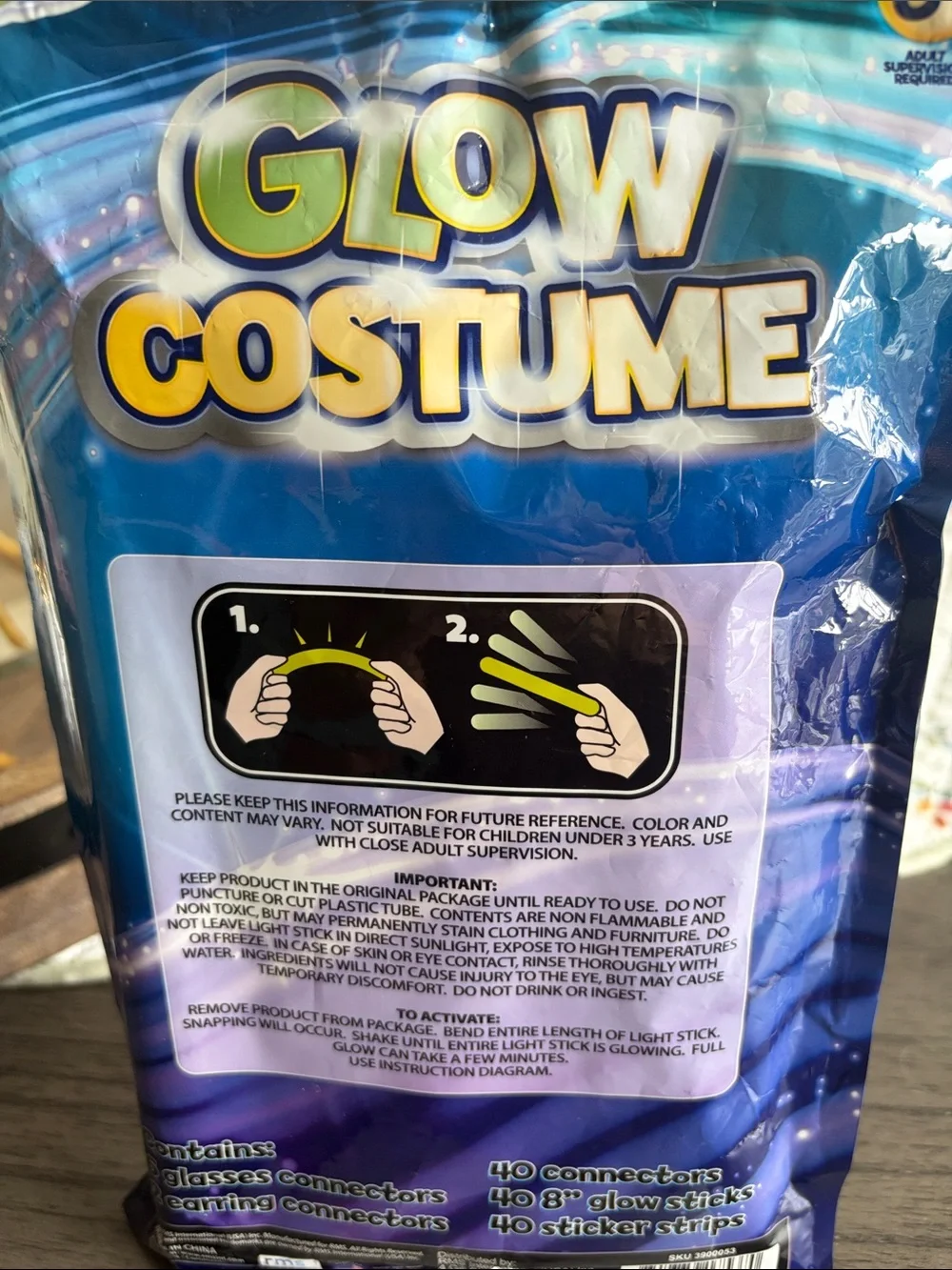 Glow Costume Kit for Kids - Blue Glow Accents